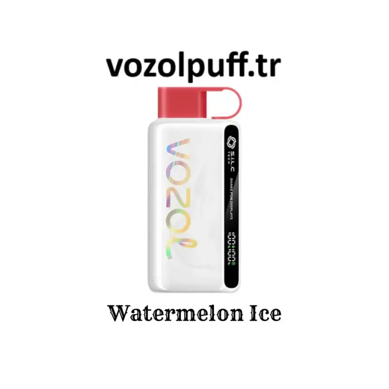 Beyaz tek kullanımlık vape, kırmızı ağızlık, Watermelon Ice - Star 12000 Vazol